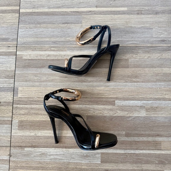Steve Madden TIA black strappy open-toe stiletto heels, women’s size 6 - Picture 6 of 7